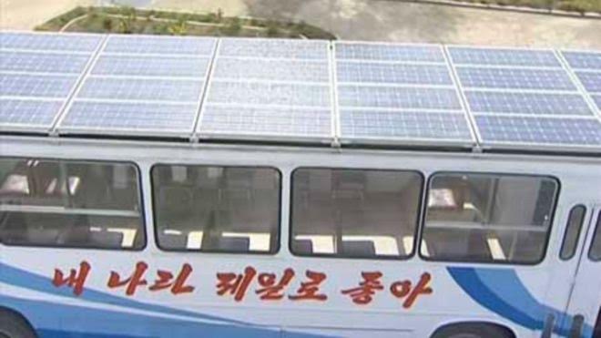 Triều Tiên “khoe” xe buýt năng lượng mặt trời