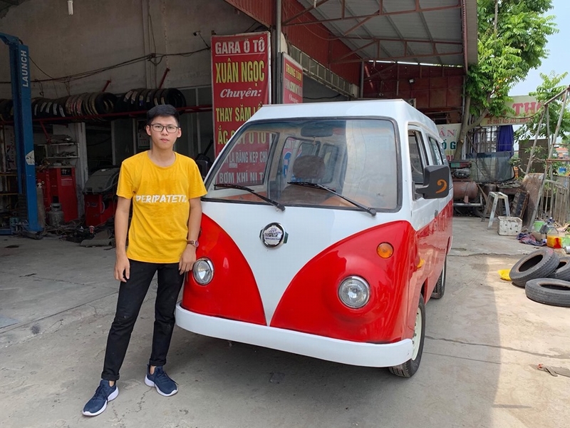 Nam sinh lớp 12 tại Nam Định chế tạo xe ô tô năng lượng mặt trời