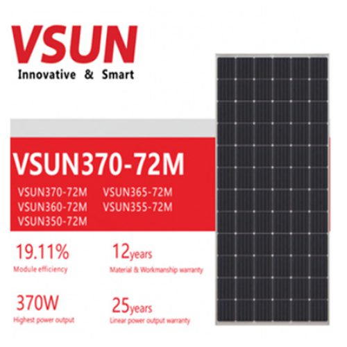 Tấm pin mặt trời 370w VSUN 370W-72M Mono